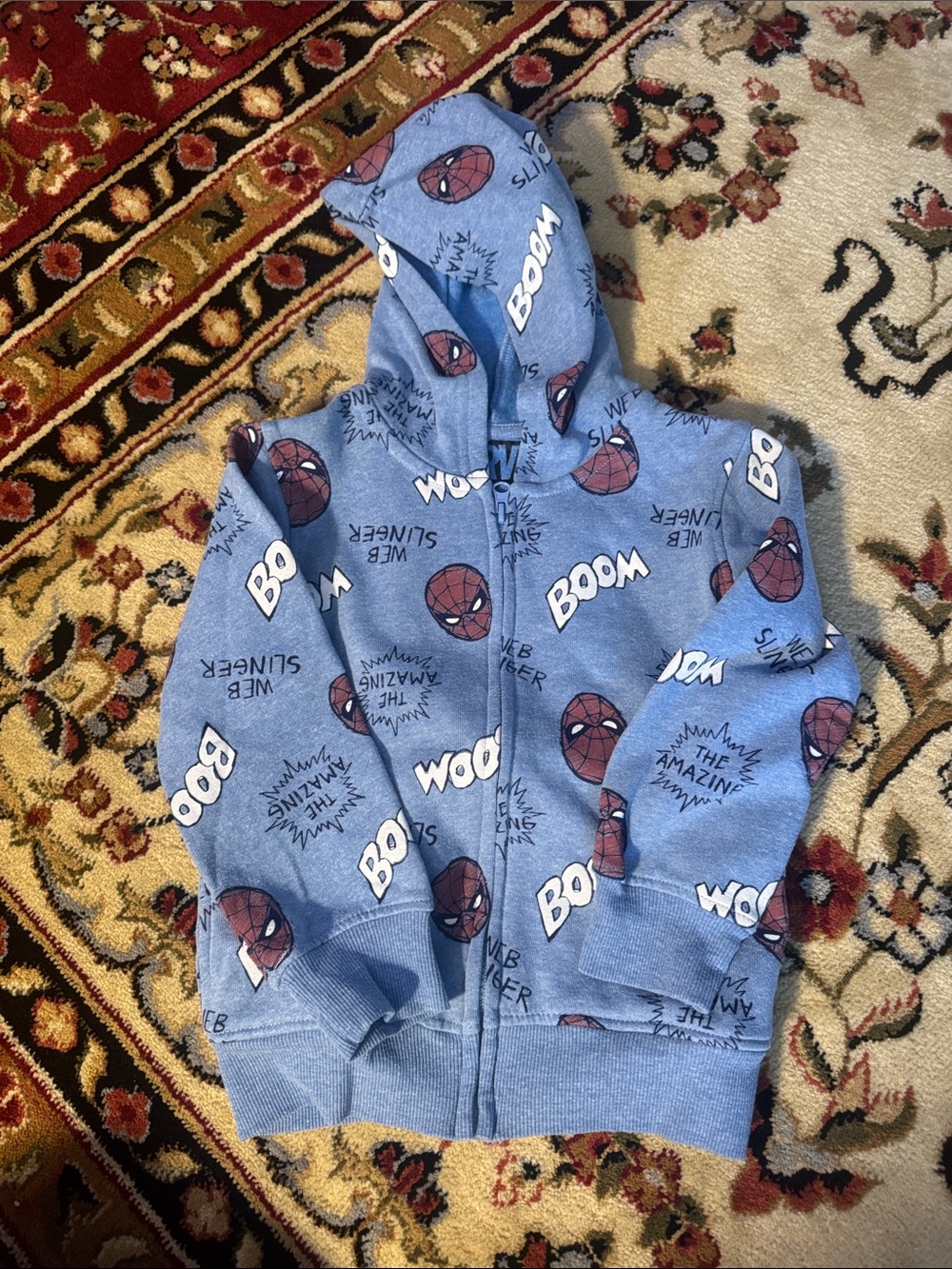 Blue Spider-Man Graphic Zip Hoodie - Kids
